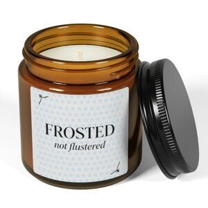 Frosted Not Flustered Candle 4oz Amber Jar | Scented Soy Candle